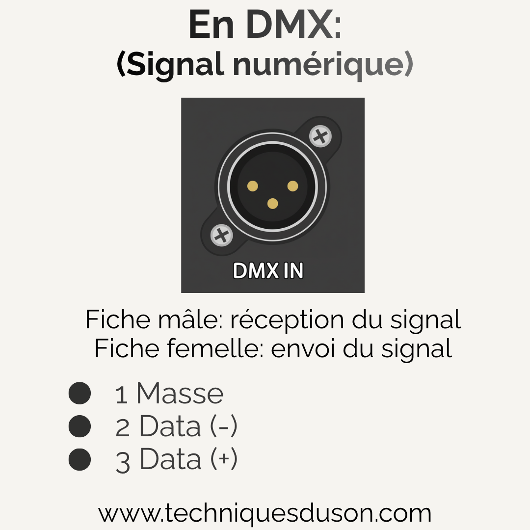 Utilisation des connecteurs XLR 3 pôles